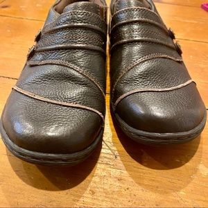 Clarks Soft Cushion Sole Brown Slip On Shoes, 6.5